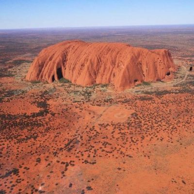 Uluru, red centre birds eye view